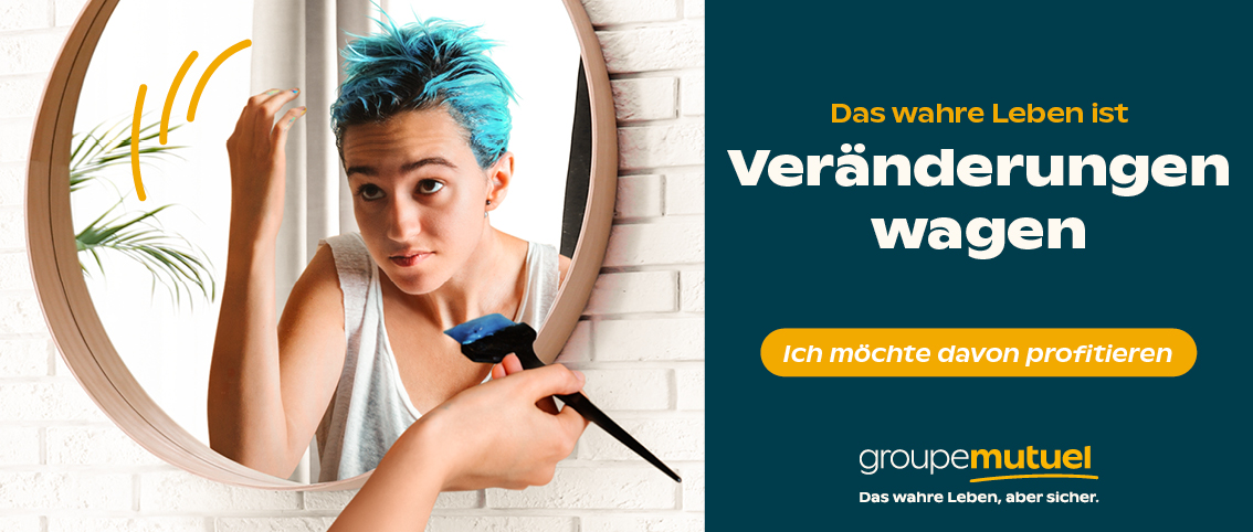 Image der Plakatkampagne und TV-Sponsoring von der zweisprachigen Kommunikationsagentur Numéro10 für die Groupe Mutuel.