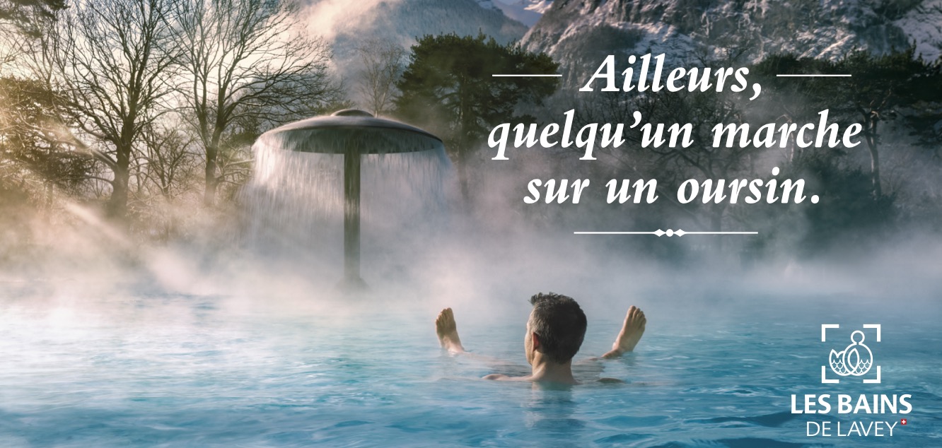 Campagne d’image online et offline crée par l’agence de communication romande Numéro10 pour les Bains de Lavey