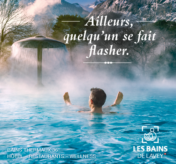 Campagne d’image online et offline crée par l’agence de communication romande Numéro10 pour les Bains de Lavey