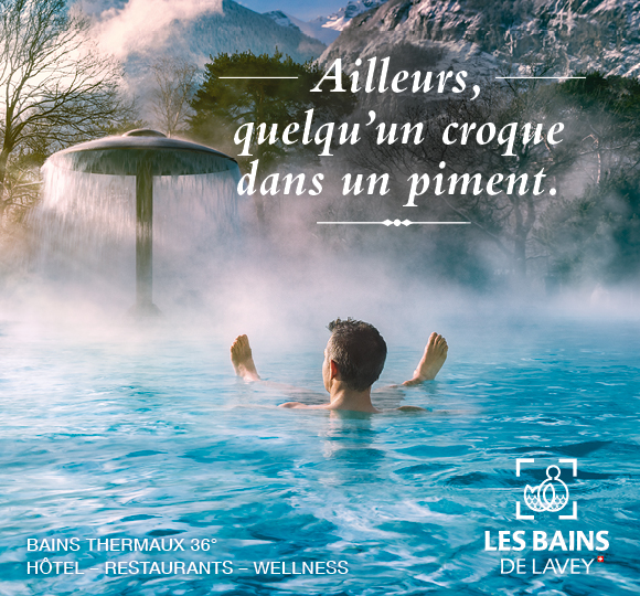 Campagne d’image online et offline crée par l’agence de communication romande Numéro10 pour les Bains de Lavey