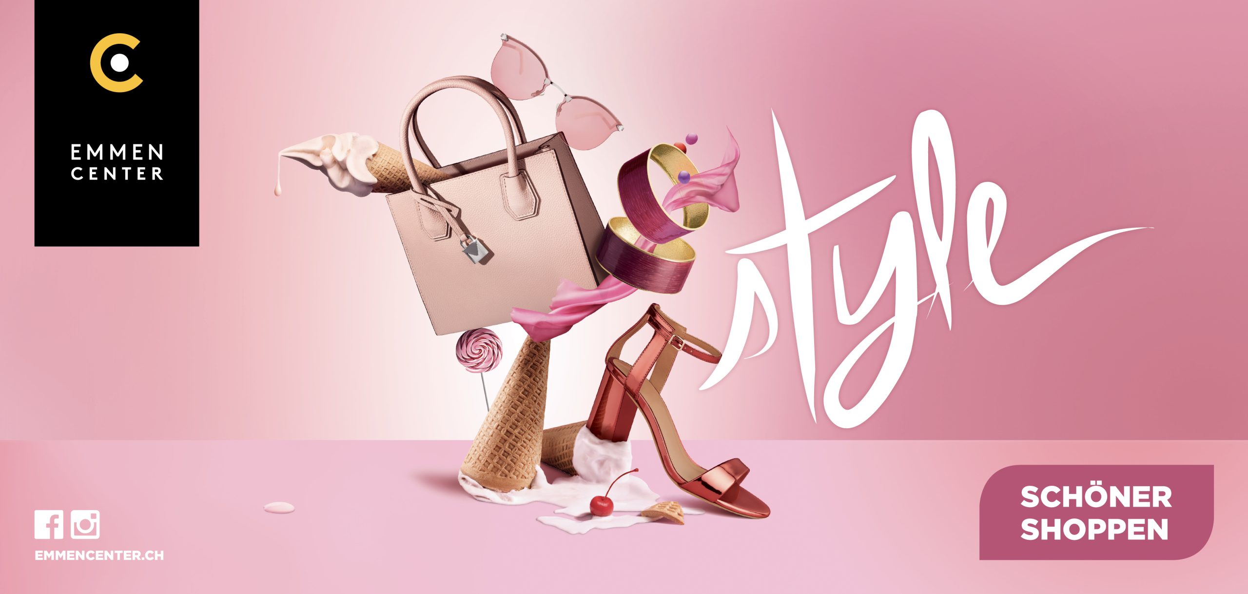 Campagne de communication offline, online et social media ad de l’agence de branding et communication Numéro10 pour les centres Migros et Manor.