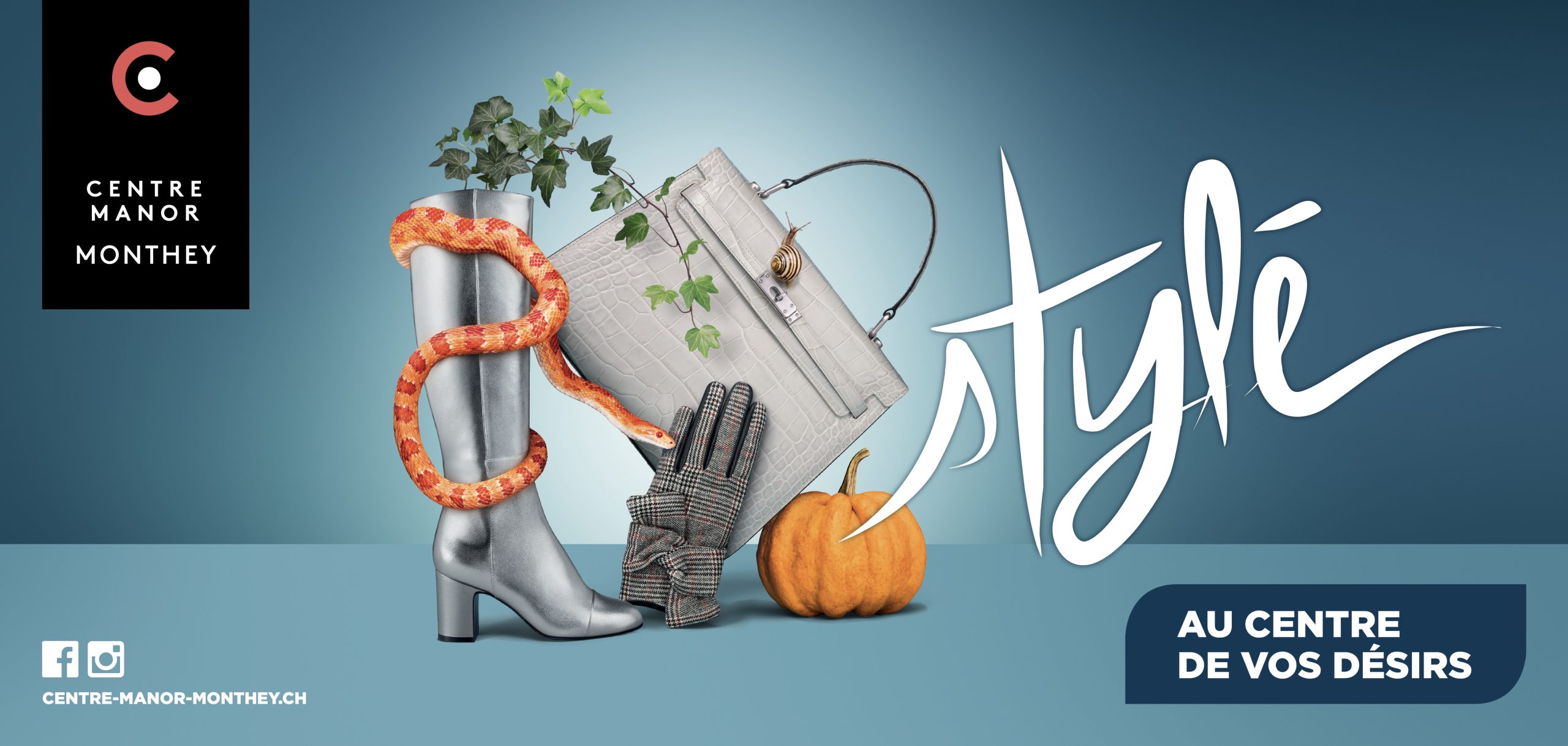 Campagne de communication offline, online et social media ad de l’agence de branding et communication Numéro10 pour les centres Migros et Manor.