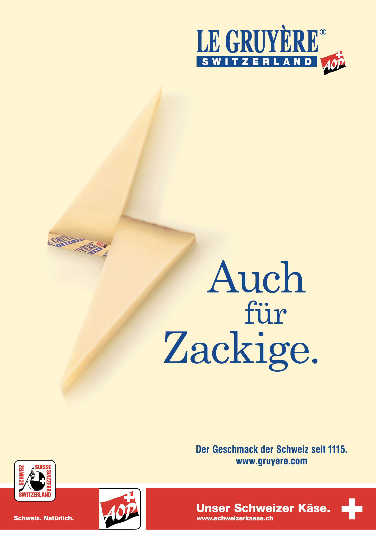 Plakatkampagne des Gruyère AOP, durchgeführt von der zweisprachigen Kommunikationsagentur Nummer10.