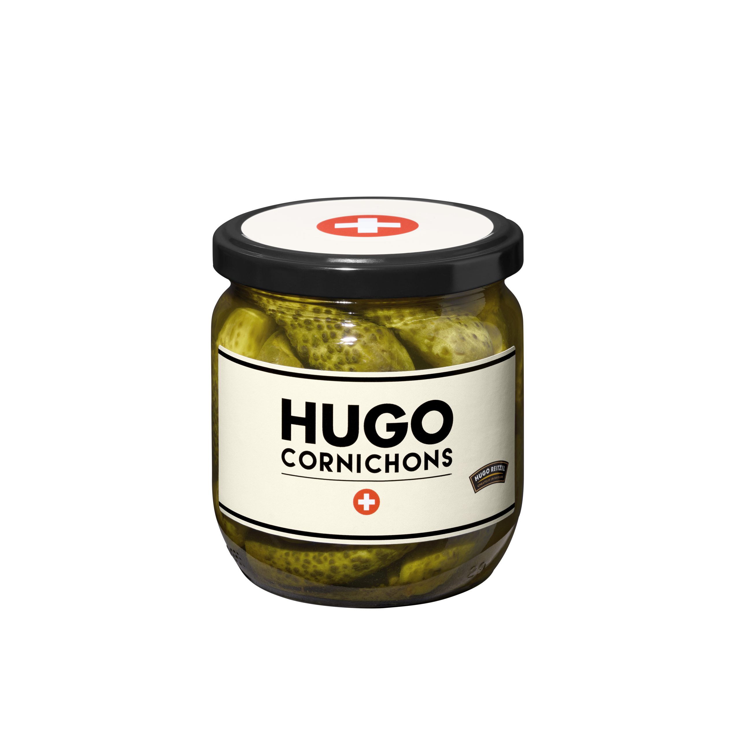Campagne de stratégie de marque, redesign, identité visuelle et communication digitale de l’agence de publicité romande Numéro10 pour les cornichons Hugo Reitzel.