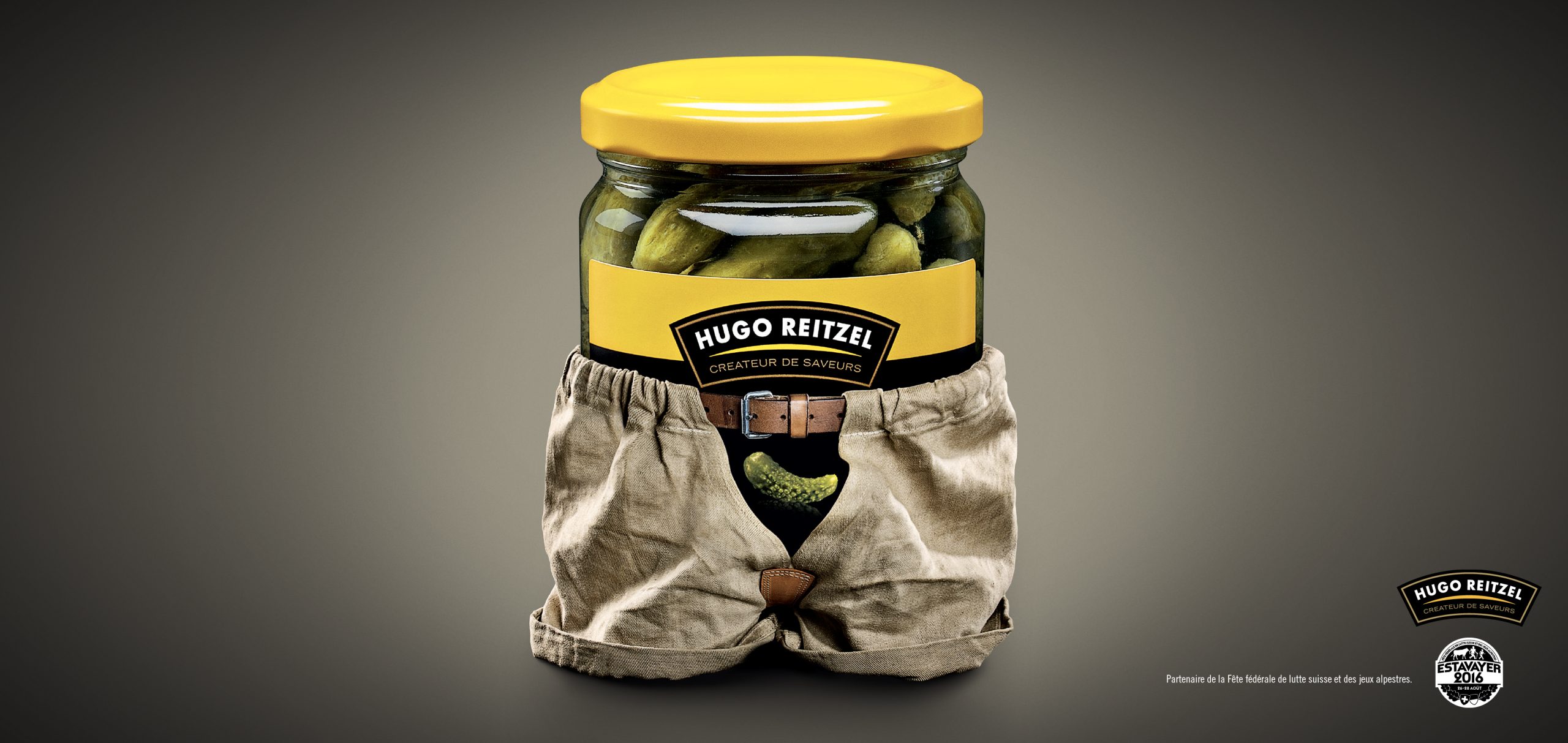 Campagne de stratégie de marque, redesign, identité visuelle et communication digitale de l’agence de publicité romande Numéro10 pour les cornichons Hugo Reitzel.